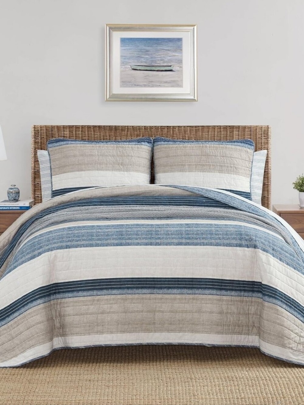 NEW! Nautica - Queen Quilt Set with Shams, Cotton, Reversible